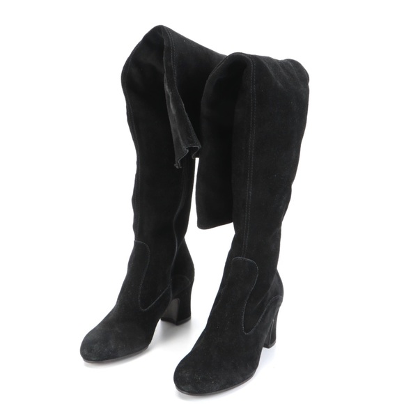 Roberto Vianni for Newman Marcus Black Suede Thigh Hugh Boots - Picture 1 of 7